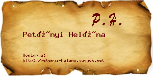 Petényi Heléna névjegykártya